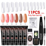 ROSALIND 15ML Poly Nail Gel Kit For Building Semi Permanent Nail Extension Gel All For Manicure Professional Nail Art Set Of Tools