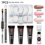 ROSALIND 15ML Poly Nail Gel Kit For Building Semi Permanent Nail Extension Gel All For Manicure Professional Nail Art Set Of Tools
