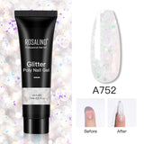 ROSALIND 15ml Glitter Poly Nail Gel 16 Fashion Colors Quick Builder Extension Say Goodbye To Short Nails