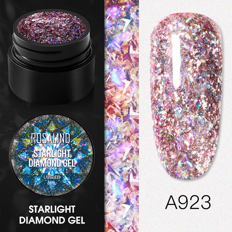ROSALIND 5ml Starlight Diamond Gel Bright For Nail Art Design LED/UV Lamp