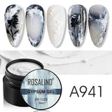 ROSALIND Gypsum Gel Polish White Plaster Gel Create Unique Styles Easily All For Manicure DIY Nail Art Design 3D Gel Nail Polish