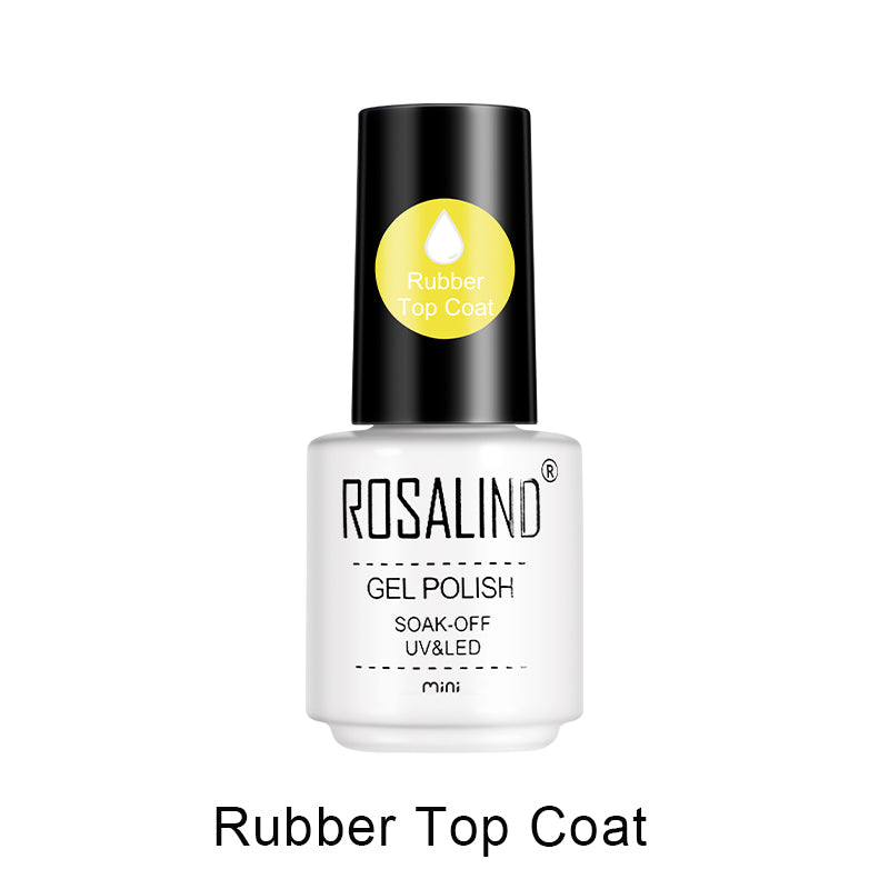 ROSALIND Rubber Top Coat Gel Polish Bright For Nail Art Design LED/UV Lamp