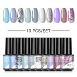 ROSALIND Mini Soak Off Gel Polish Set 10PCS Set Bright For Nail Art Design LED/UV Lamp