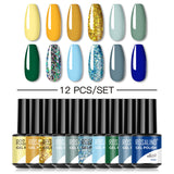 ROSALIND Mini Soak Off Gel Polish Set 12PCS Set Bright For Nail Art Design LED/UV Lamp