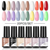 20PCS Set Mini Soak Off Gel Polish For Nail Art Design LED/UV Lamp