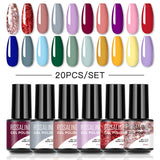 20PCS Set Mini Soak Off Gel Polish For Nail Art Design LED/UV Lamp