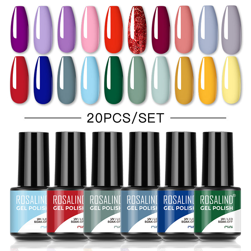 Blooming Wild Nail Polish Set 20 Different Shades in Art Nouveau Floral  Style Display Box Premium Lacquer Collection