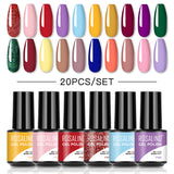 20PCS Set Mini Soak Off Gel Polish For Nail Art Design LED/UV Lamp