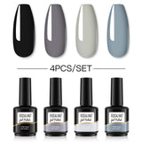 ROSALIND Gel Nail Polish 4Pcs/Set For Manicure Nails Art UV Gel Need Base Top Coat Vernis Semi permanent Nail Polish 15ML