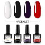 ROSALIND Gel Nail Polish 4Pcs/Set For Manicure Nails Art UV Gel Need Base Top Coat Vernis Semi permanent Nail Polish 15ML