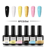ROSALIND Gel Nail Polish 6Pcs/Set For Manicure Nails Art UV Gel Need Base Top Coat Vernis Semi permanent Nail Polish 15ML