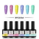 ROSALIND Gel Nail Polish 6Pcs/Set For Manicure Nails Art UV Gel Need Base Top Coat Vernis Semi permanent Nail Polish 15ML
