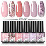 ROSALIND 6PCS SET 24 Styles Mini Soak Off Gel Polish Set Bright For Nail Art Design LED/UV Lamp