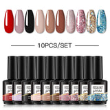 ROSALIND 10PCS Set 40 colors 15ml Soak Off Gel Polish Bright For Nail Art Design LED/UV Lamp