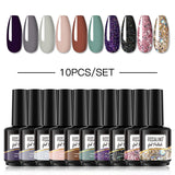 ROSALIND 10PCS Set 40 colors 15ml Soak Off Gel Polish Bright For Nail Art Design LED/UV Lamp