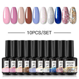 ROSALIND 10PCS Set 40 colors 15ml Soak Off Gel Polish Bright For Nail Art Design LED/UV Lamp