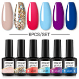 ROSALIND Gel Nail Polish 6Pcs/Set For Manicure Nails Art UV Gel Need Base Top Coat Vernis Semi permanent Nail Polish 15ML