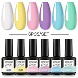 ROSALIND Gel Nail Polish 6Pcs/Set For Manicure Nails Art UV Gel Need Base Top Coat Vernis Semi permanent Nail Polish 15ML