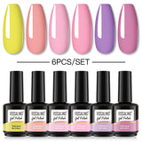 ROSALIND Gel Nail Polish 6Pcs/Set For Manicure Nails Art UV Gel Need Base Top Coat Vernis Semi permanent Nail Polish 15ML