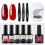 ROSALIND Gel Nail Polish Kit For Manicure Nails Art UV Gel Need Base Top Coat Vernis Semi permanent Nail Polish