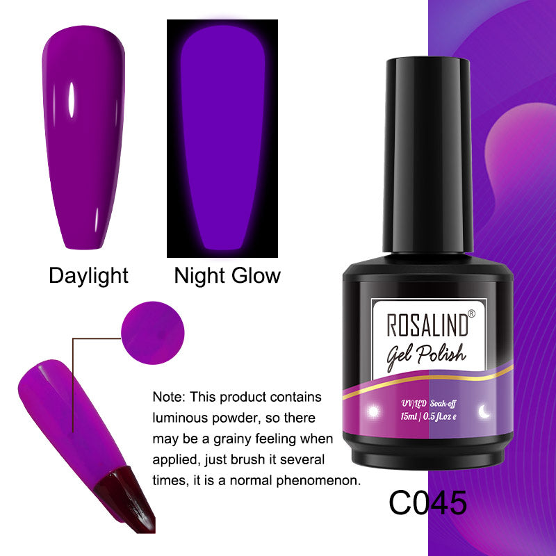 ROSALIND 15ml Soak Off Neon Luminous Gel Polish Bright For Nail Art Design LED/UV Lamp