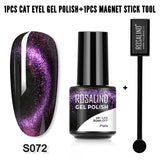 Rosalind Cat Eye Nail Polish 5ml And Cat Eye Effect Fringe Magic Magnet Stick Tool Lamp Cured Shine Gel Polish