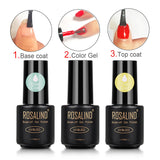 ROSALIND 4PCS Top Base Coat Gel Nail Polish Set For Nails Semi Permanent Primer For Nail art Matt Top Coat base coat Nail Gel Polish