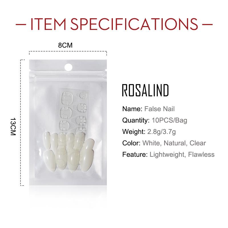 Rosalind 10 Pcs 10 Sizes Long False Nails for Coffin Ballerina Stiletto Nails Art