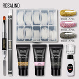Rosalind 30ML Gold Black Pink Vernis Extension Manicure Poly Nail Gel Kit