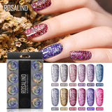 Rosalind Shiny Rainbow Nail Kit 12Pcs/Set 5ML.