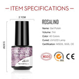 Rosalind-7ML 40 Colors Soak Off Starter Vernis Pure Gel Nail Polish