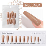 Rosalind Acrylic Glossy/Matte Press on False Nails Coffin Solid Color Nail Sticker