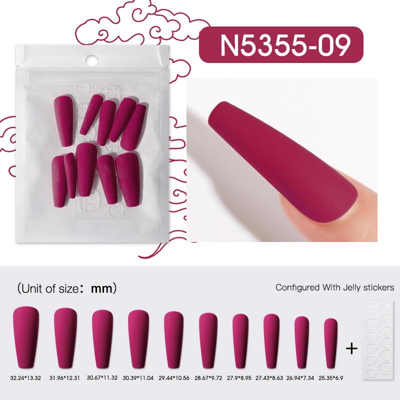 Solid Color Press On Nails 24pcs Long Ballerina Glitter Coffin Stick On  Nails Design Reusable Matte