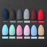 Rosalind Acrylic Matte Press on False Nails Almond Solid Color Nail Glue