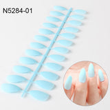 Rosalind Acrylic Matte Press on False Nails Almond Solid Color Nail Glue