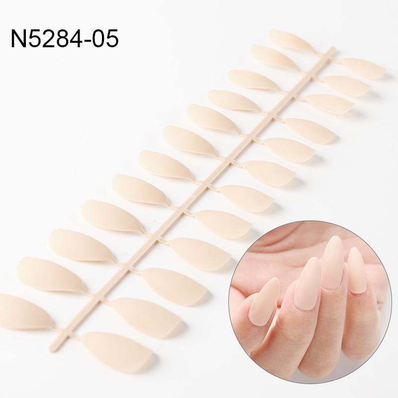 Rosalind Acrylic Matte Press on False Nails Almond Solid Color Nail Glue
