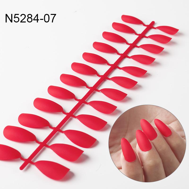Rosalind Acrylic Matte Press on False Nails Almond Solid Color Nail Glue