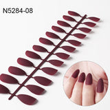 Rosalind Acrylic Matte Press on False Nails Almond Solid Color Nail Glue