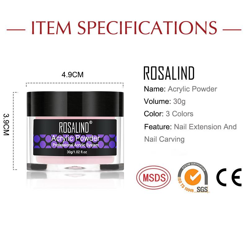 Rosalind Rosalind Nail Acrylic Powder 30g Profession Colored Acrylic Powder
