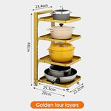 Kitchen rack home cabinet sink pot adjustable layered multi-layer pot rack shelf storage rack